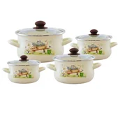 Zestawy garnków i patelni - Tadar KOMPLET GARNKÓW EMALIOWANYCH 8 EL GARDEN INDUKCJA 5907558777727 - miniaturka - grafika 1