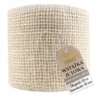 Opakowania i torebki na prezenty - Wstążka jutowa taśma dekoracyjna biała 10cm x 10m - miniaturka - grafika 1