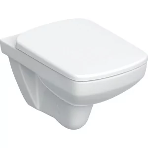 GEBERIT 501.961.00.1 Selnova Square Zestaw wiszącej miski WC, lejowa, 53cm, Rimfree, z deską - Miski WC - miniaturka - grafika 1