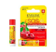 Balsamy do ust - Eveline Sos Cherry - odżywczo - regeneracyjny balsam do ust - miniaturka - grafika 1