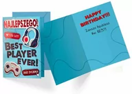 Kartki okolicznościowe i zaproszenia - Kartka urodzinowa z kopertą Best player ever - miniaturka - grafika 1