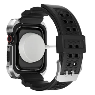 Kingxbar CYF134 2w1 pancerne etui Apple Watch 8, 7 (45 mm) ze stali nierdzewnej z paskiem srebrne - Akcesoria do smartwatchy - miniaturka - grafika 3