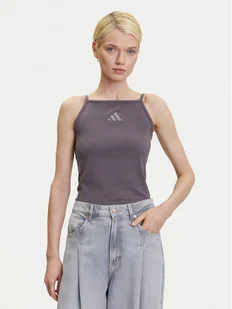 adidas Top ALL SZN Rib JJ1223 Szary Slim Fit - Koszulki i topy damskie - miniaturka - grafika 1