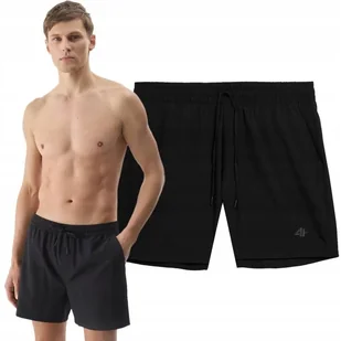 KRÓTKIE SPODENKI 4F MĘSKIE KĄPIELÓWKI PLAŻOWE SZORTY SPORT CZARNE SM085 r.L - Spodenki męskie - miniaturka - grafika 1