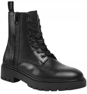 Botki męskie - CALVIN KLEIN JEANS TRZEWIKI MĘSKIE SKÓRZANE CZARNE Z ZAMKIEM 41 3F5 TNA - miniaturka - grafika 1