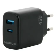 Ładowarki do telefonów - WALL CHARGER - 45W - 1 USB A +/1 USB C - GAN - miniaturka - grafika 1
