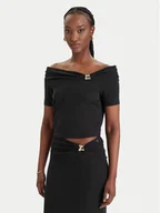 Bluzki damskie - Guess Bluzka W6GP12 K2935 Czarny Regular Fit - miniaturka - grafika 1