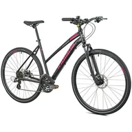 Rowery - Rower crossowy INDIANA X-Cross 2.0 D21 damski Czarno-różowy - miniaturka - grafika 1