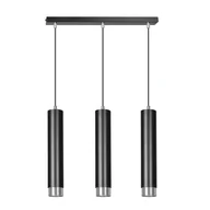 Lampy sufitowe - Emibig Kibo lampa wisząca 3-punktowa czarna/chrom 643/3 - miniaturka - grafika 1