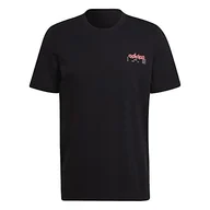 Koszulki męskie - adidas Męski t-shirt Behind Tee, czarny/turkusowy, L - miniaturka - grafika 1