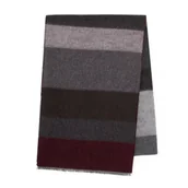 Apaszki i szaliki męskie - Męski szal w pasy szaro - bordowy - miniaturka - grafika 1
