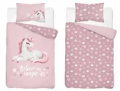 Pościel dla dzieci - Pościel bawełniana do łóżeczka 100x135 5517b jednorożec - miniaturka - grafika 1