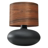 Lampy stojące - Drewniana lampka stołowa Sawa 41138118 Kaspa brązowa czarna - miniaturka - grafika 1