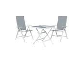 Meble ogrodowe - LIVARNO home Zestaw aluminiowych mebli ogrodowych Houston, stolik składany i 2 fotele - miniaturka - grafika 1