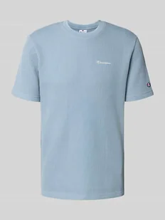 T-shirt z wyhaftowanymi logo i okrągłym dekoltem - Koszulki męskie - miniaturka - grafika 1