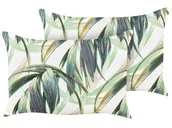 Poduszki ogrodowe - 2 poduszki ogrodowe wzór w liście 40 x 60 cm zielone z białym CALDERINA - miniaturka - grafika 1