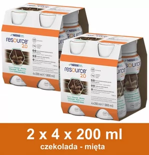 Resource 2.0 czekolada - mięta w dwupaku (2x) 4 x 200 ml - Żywienie medyczne - miniaturka - grafika 1