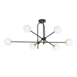 Emibig Diarf lampa wisząca 6-punktowa czarna/złota 1012/6 1012/6 - Lampy sufitowe - miniaturka - grafika 1