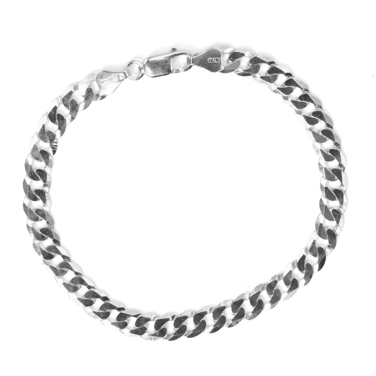 Srebrna bransoletka pancerka diamentowana 4mm