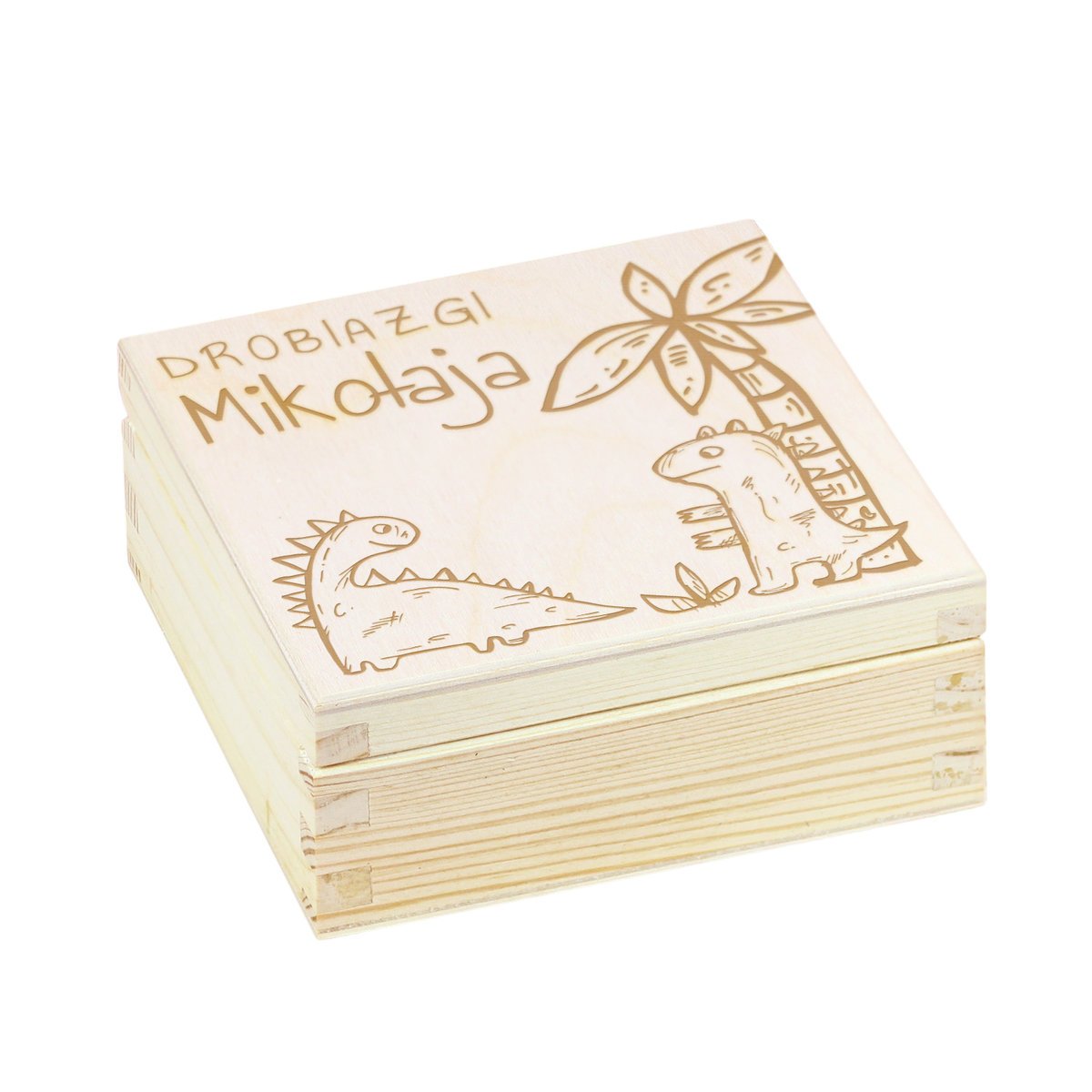 Pudełko na prezent z dinozaurami, Szkatułka na drobiazgi z imieniem