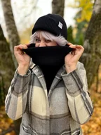 Apaszki i szaliki damskie - Bawełniany mały komin Czarny - miniaturka - grafika 1