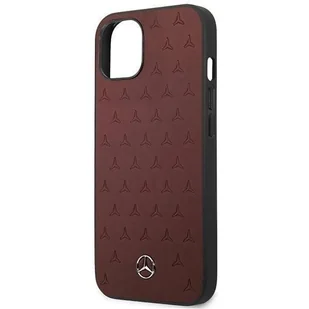 Mercedes MEHCP13MPSQRE iPhone 13 6,1" czerwony/red hardcase Leather Stars Pattern - Etui i futerały do telefonów - miniaturka - grafika 6