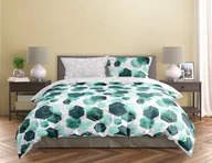 Pościel - FARO Pościel satyna bawełniana premium 160x200+2x70x80 cm Milagro Verde Heksagon Zieleń - miniaturka - grafika 1