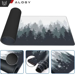 Podkładka na biurko pod myszkę mysz klawiaturę Mata ochronna antypoślizgowa gamingowa XL 80x40 cm Alogy Las Forest - Podkładki pod mysz - miniaturka - grafika 3