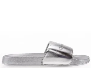 Klapki damskie Champion S11562EM007 QUEENS SLIDE Srebrne - Klapki i japonki damskie - miniaturka - grafika 1