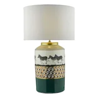 Lampy stojące - Lampa Srołowa Callie Table Lamp Green/Gold Zebra Motif Base Only - miniaturka - grafika 1