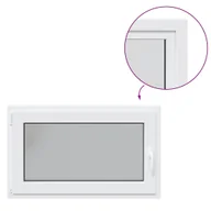 Tablice i flipcharty - vidaXL Okno piwniczne RISOR 100x60 cm uchylno-rozwierne DIN lewe białe - miniaturka - grafika 1