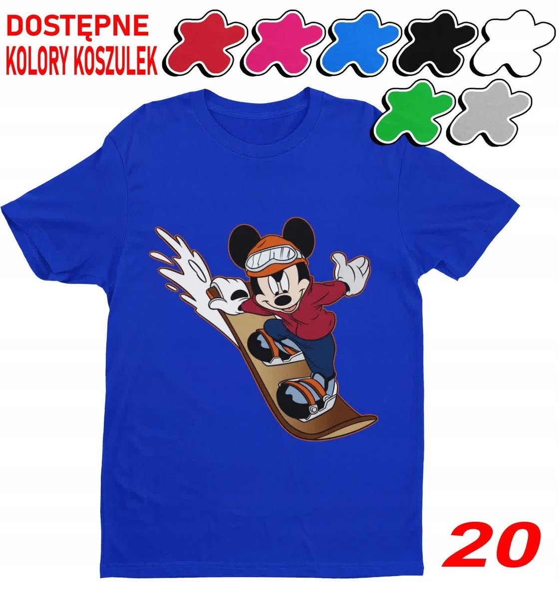 Dziecięca Koszulka Z Nadrukiem Duży Wybór Myszka Miki Różne -L 146-152