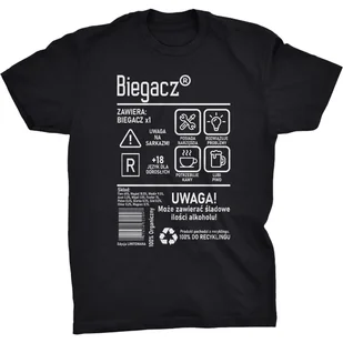 Biegacz Etykieta Koszulka Prezent Dla Biegacza - Koszulki męskie - miniaturka - grafika 1