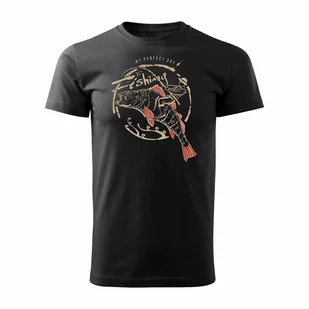 Topslang, Koszulka męska dla wędkarza wędkarska fishing, czarna, regular, rozmiar XL - Koszulki sportowe męskie - miniaturka - grafika 1