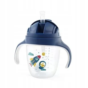 BabyOno Kubek niekapek z obciążoną słomką Rakieta 1464/02, 6m+ - Kubki dla dzieci - miniaturka - grafika 1