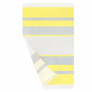 Ręcznik plażowy 100x160 Fouta Malaga żółty szary Zwoltex - Ręczniki - miniaturka - grafika 1