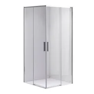 Kabiny prysznicowe - Chromowana kabina prysznicowa kwadratowa Super Slim Nova 80x80 drzwi rozsuwane - miniaturka - grafika 1