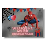 Dekoracje sali - Baner urodzinowy wodoodporny girlanda Spiderman - miniaturka - grafika 1