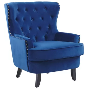 Beliani Fotel welwet niebieski VIBORG II - Fotele - miniaturka - grafika 1