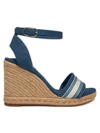 Espadryle damskie - Tommy Hilfiger Espadryle High Wedge Espad Webbing FW0FW09342 Niebieski - miniaturka - grafika 1