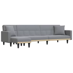 Sofa rozkładana L, jasnoszara, 275x140x70 cm, tkan - Narożniki - miniaturka - grafika 1