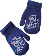 Rękawiczki dla dzieci - Rękawiczki jednopalczaste na sznurku miś Noviti RZ034 Niebieskie - miniaturka - grafika 1