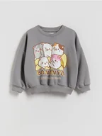 Bluzy dla dziewczynek - Reserved - Bluza z nadrukiem Bananya - ciemnoszary - miniaturka - grafika 1