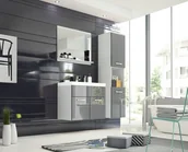 Meble łazienkowe - Meble łazienkowe z umywalką szafka słupek lustro - miniaturka - grafika 1