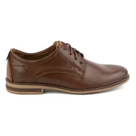 Półbuty męskie - Buty męskie skórzane eleganckie 825K brązowe - KOMODO - miniaturka - grafika 1