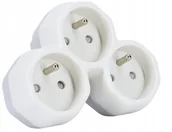 Przedłużacze i rozgałęźniki - Rozgałęźnik 3 gniazda z uziemieniem trójkątny - miniaturka - grafika 1