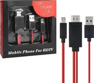 Kable - Kabel USB Vega microUSB - HDMI 2 m Czarno-czerwony 24695 - miniaturka - grafika 1