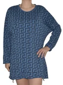 Bluzki damskie - Sukienka tunika włoska niebieska z zamkami - miniaturka - grafika 1