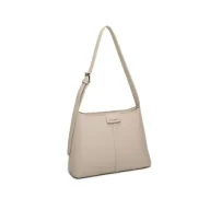 Torebki damskie - Elegancka Klasyczna Beżowa Torebka Damska LUIGISANTO Na Ramię Ciemny Beż - miniaturka - grafika 1