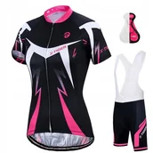 Spodenki rowerowe - KOSZULKA ROWEROWA SPODENKI ROWEROWE DAMSKI KOMPLET - miniaturka - grafika 1